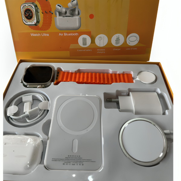 X10 Unique Combination 2.02 Ultra Smart Watch Combo with Earpods, Power Bank & Charging Accessories