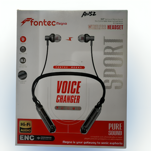 Fontec Megna Neckband with Voice Changer & Hi-Fi Audio – Clear Sound and Stylish Design