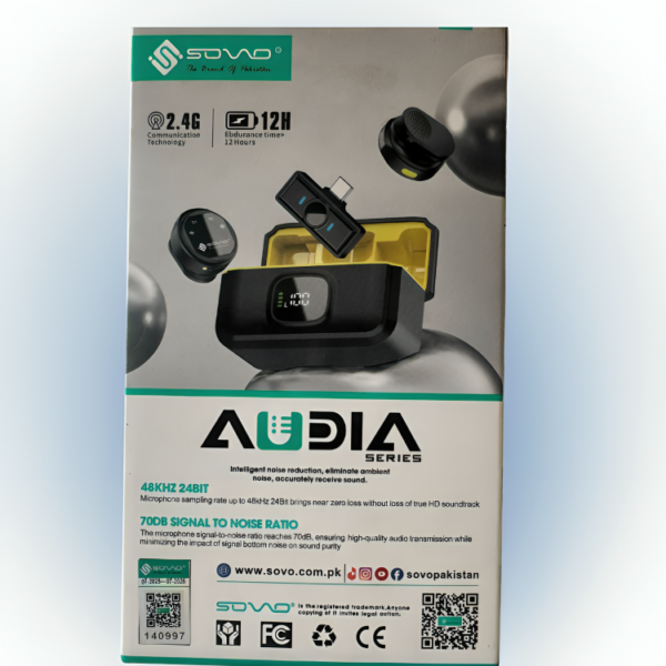 Audia Series Dual Wireless Microphone with Noise Reduction – 12 Hours Long Battery