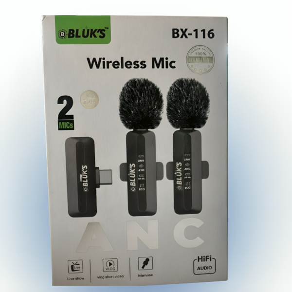 BX-116 Wireless Microphone Set with 2 Mics & Hi-Fi Audio – Clear and Powerful Sound