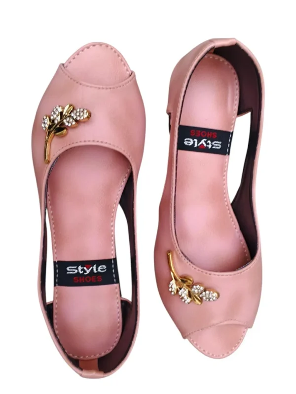 Pink Women's Synthetic Leather Semi-Formal Sandals